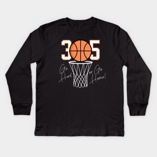 305 Miami basketball Kids Long Sleeve T-Shirt